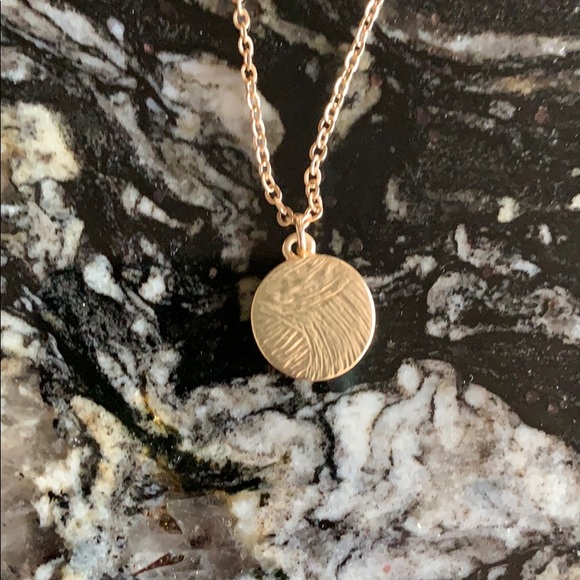 Böhme Textured Gold Coin Pendant Necklace - Picture 2 of 4